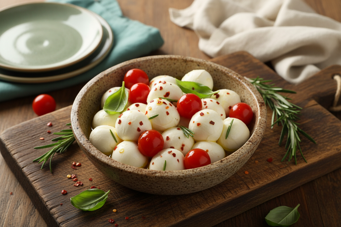 Simple Marinated Mozzarella Balls (Appetizer)